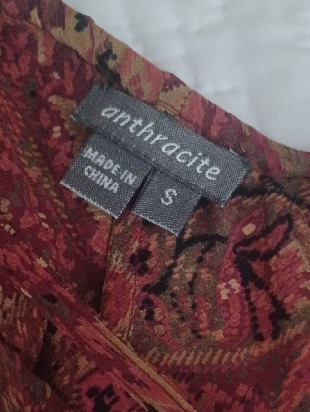 Anthracite 100% Silk Paisley Maxi Skirt Boho Gypsie Carefree Style - Picture 11 of 15